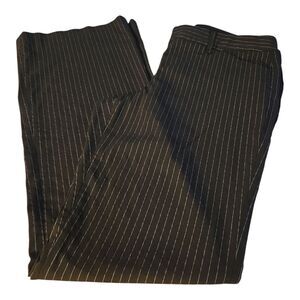 Express Editor Black Pinstripe Flared Pants SZ 8L